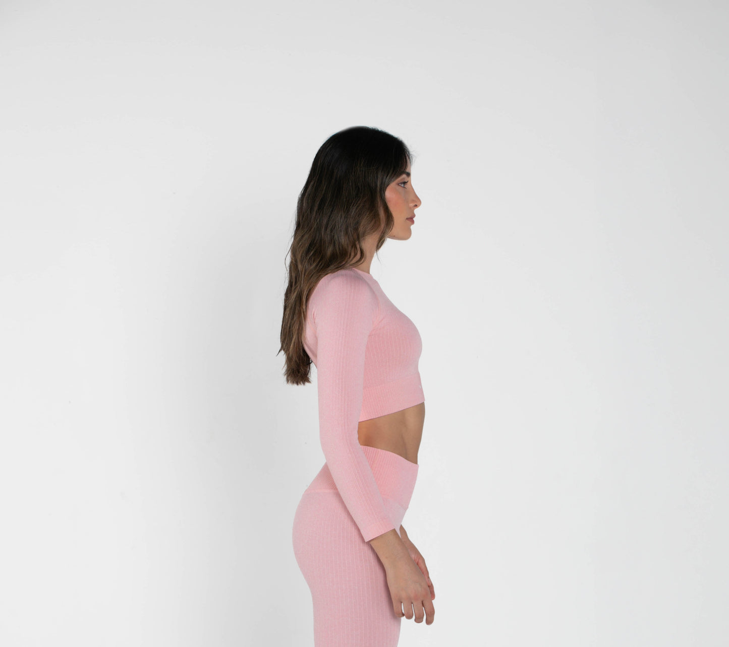 Bloom - Long-Sleeved Crop Top - Pink