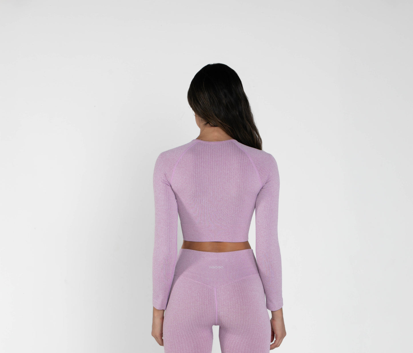 Bloom - Long-Sleeved Crop Top - Purple