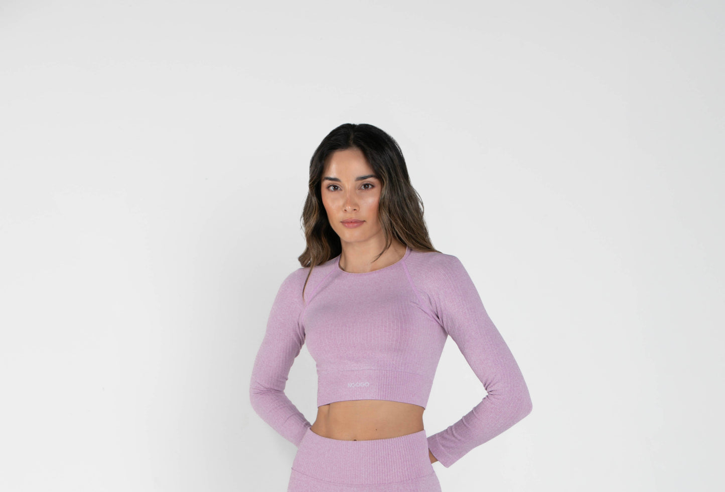 Bloom - Long-Sleeved Crop Top - Purple