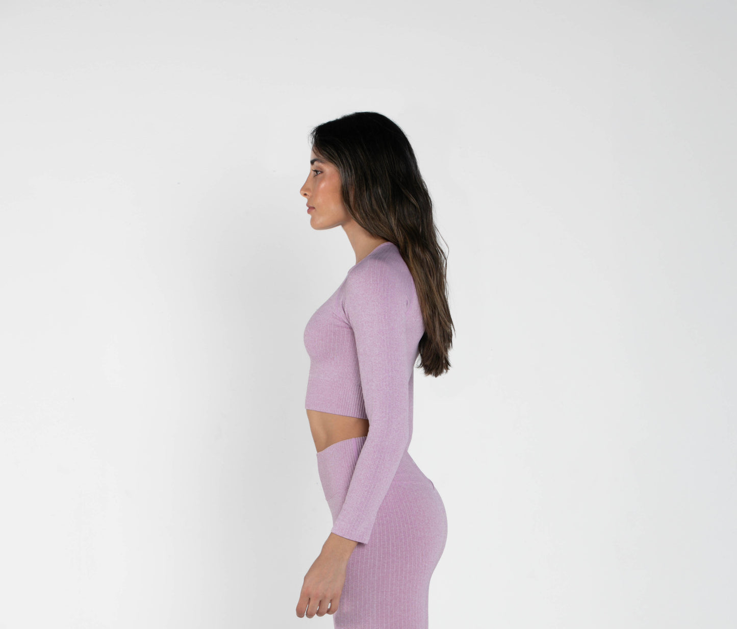 Bloom - Long-Sleeved Crop Top - Purple