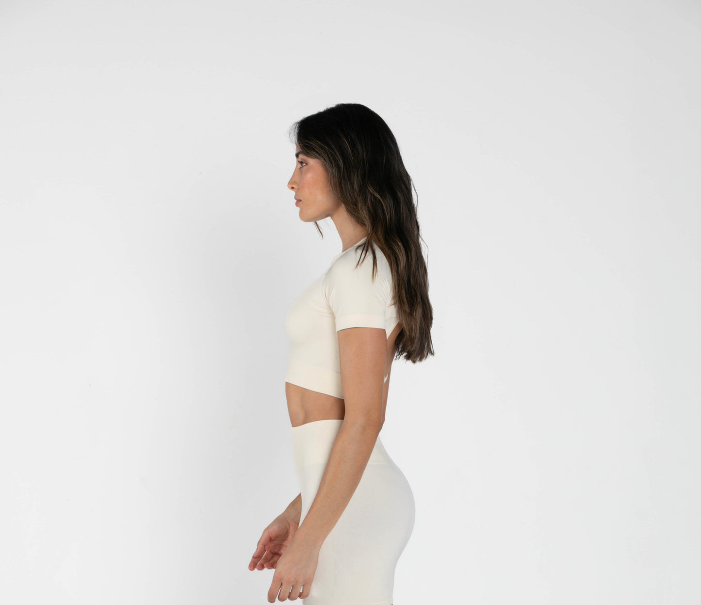 Mellow - Short-Sleeved Crop Top - Ivory