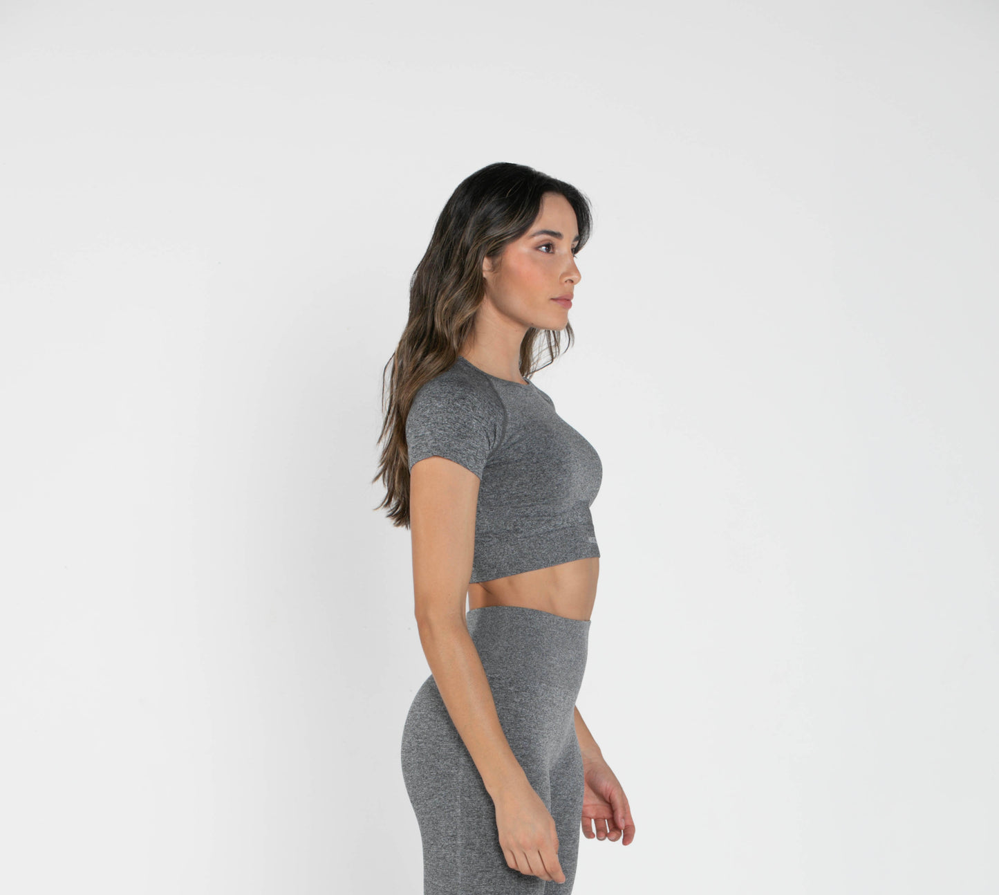 Everyday Short-Sleeved Crop Top - Grey