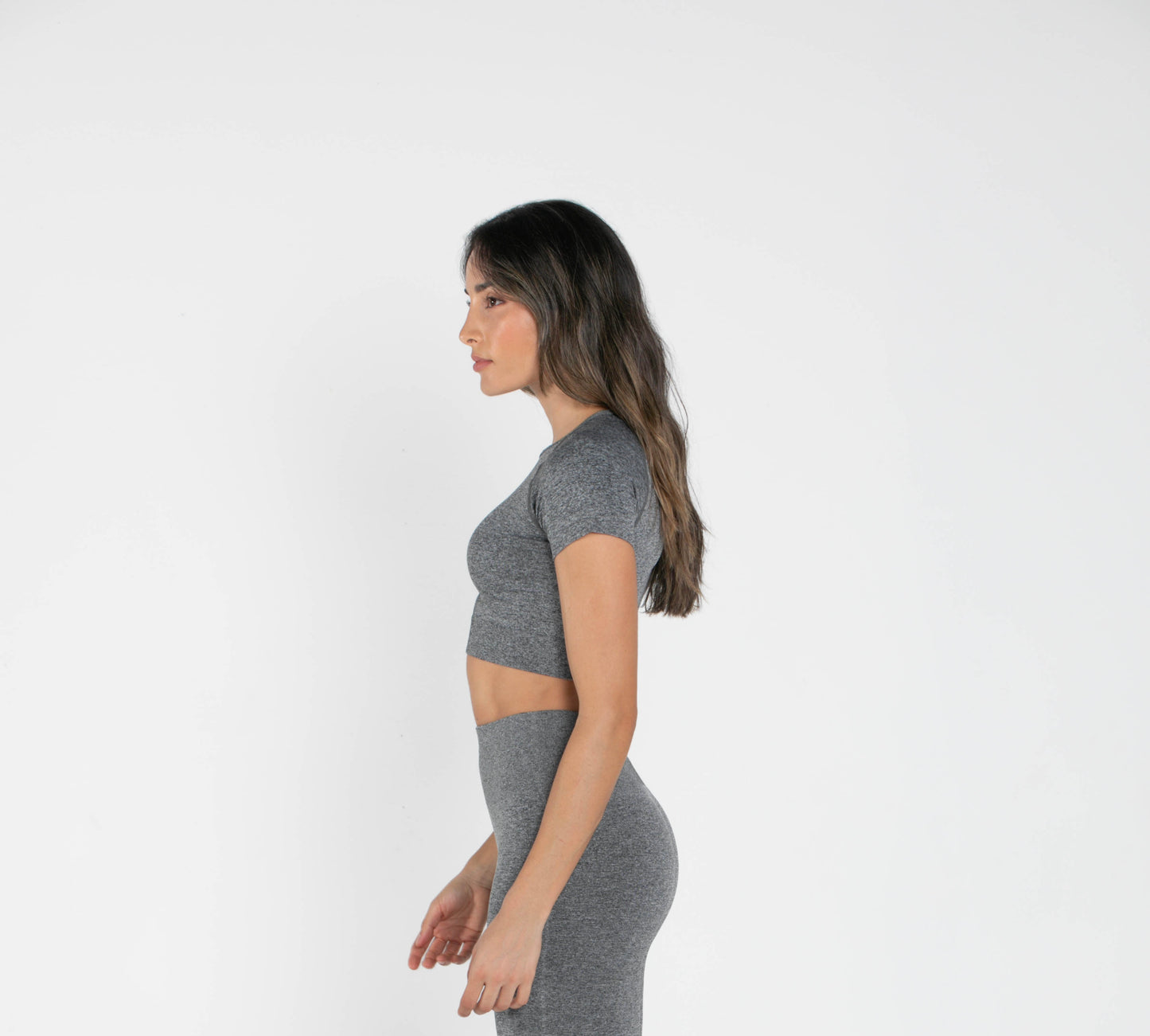 Everyday Short-Sleeved Crop Top - Grey