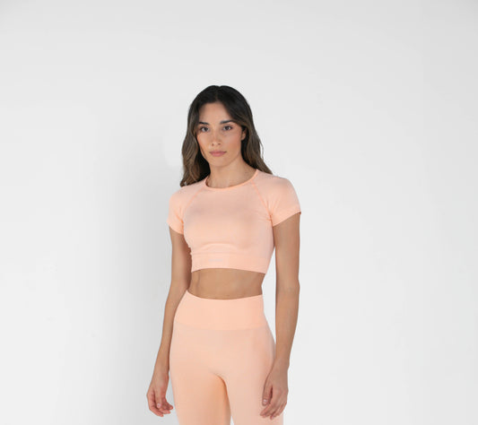 Everyday Short-Sleeved Crop Top - Orange