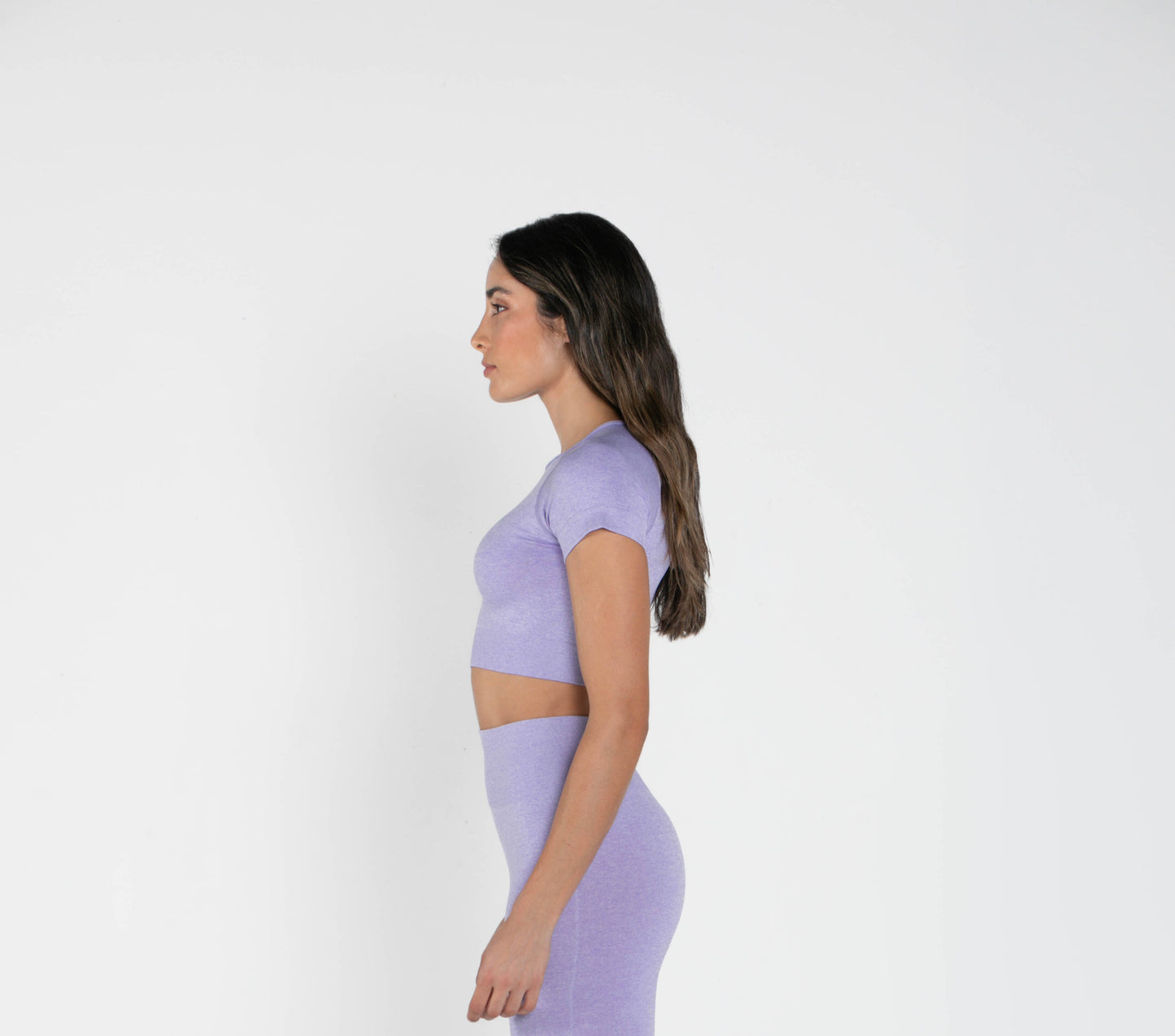 Everyday Short-Sleeved Crop Top - Purple