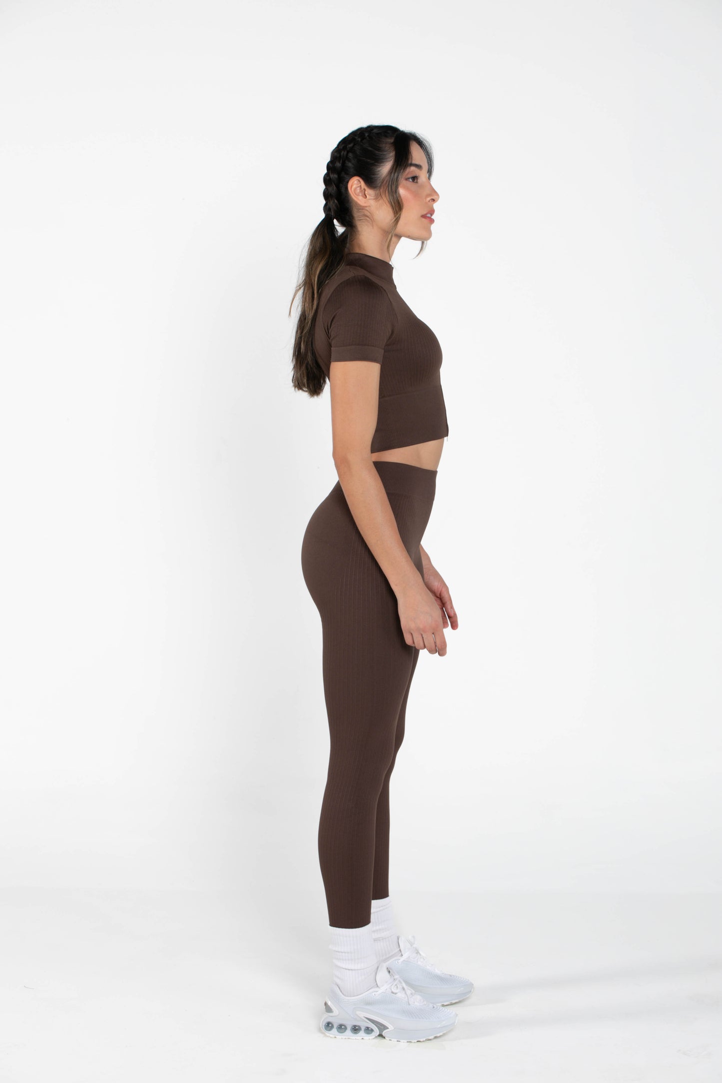 Misty - Set - Short-Sleeved - Leggings - Brown