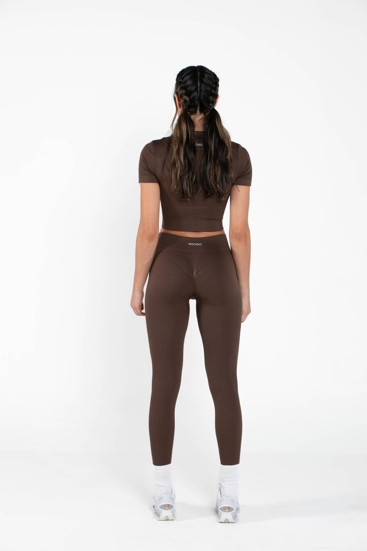 Misty - Set - Short-Sleeved - Leggings - Brown