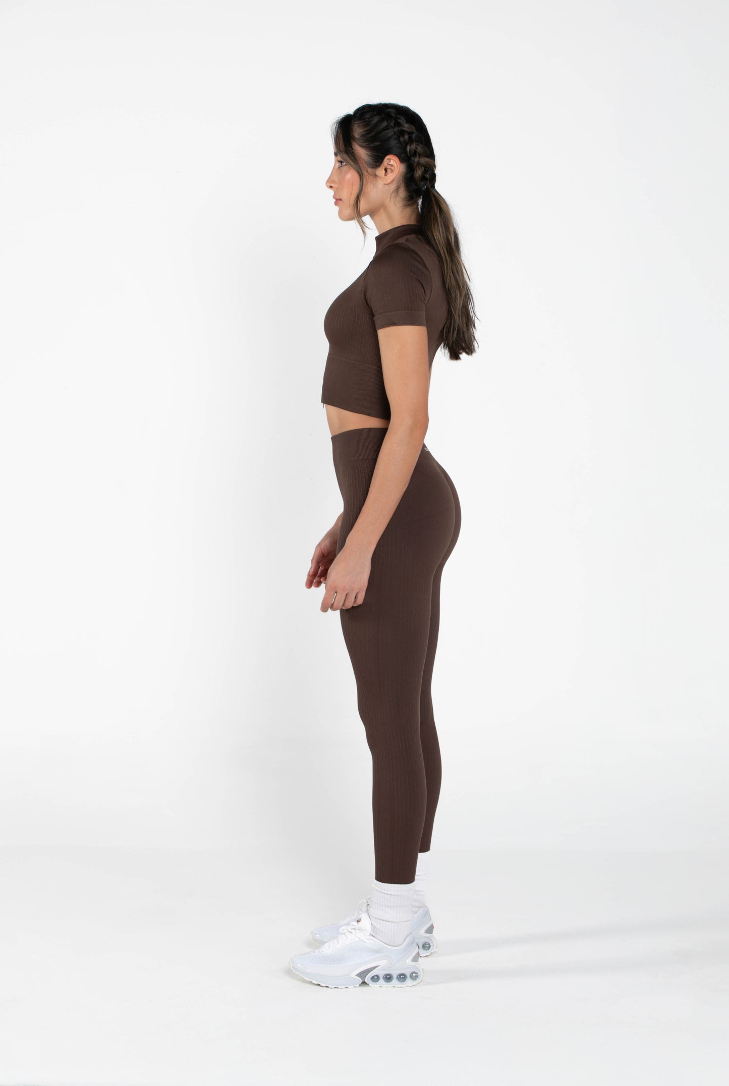 Misty - Set - Short-Sleeved - Leggings - Brown