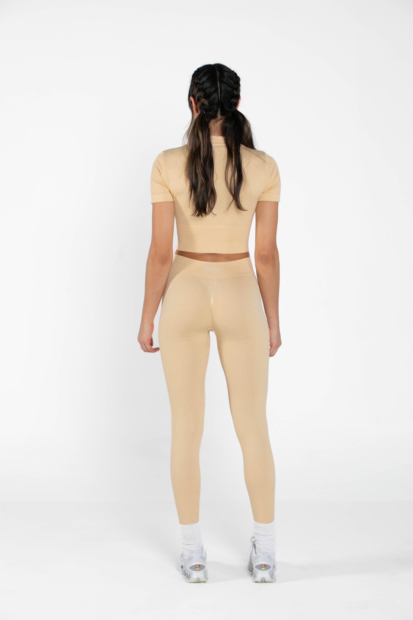 Misty - Set - Short-Sleeved - Leggings - Camel