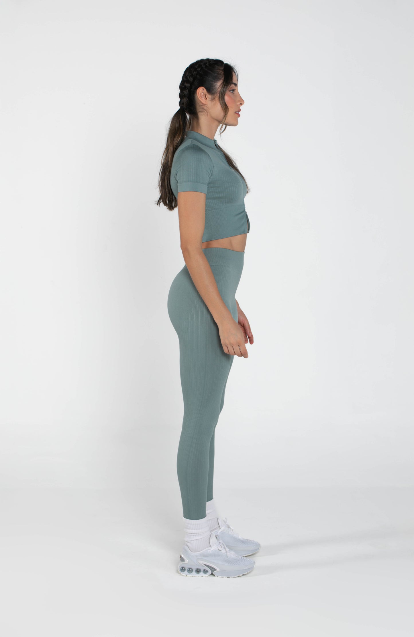 Misty - Set - Short-Sleeved - Leggings - Greygreen