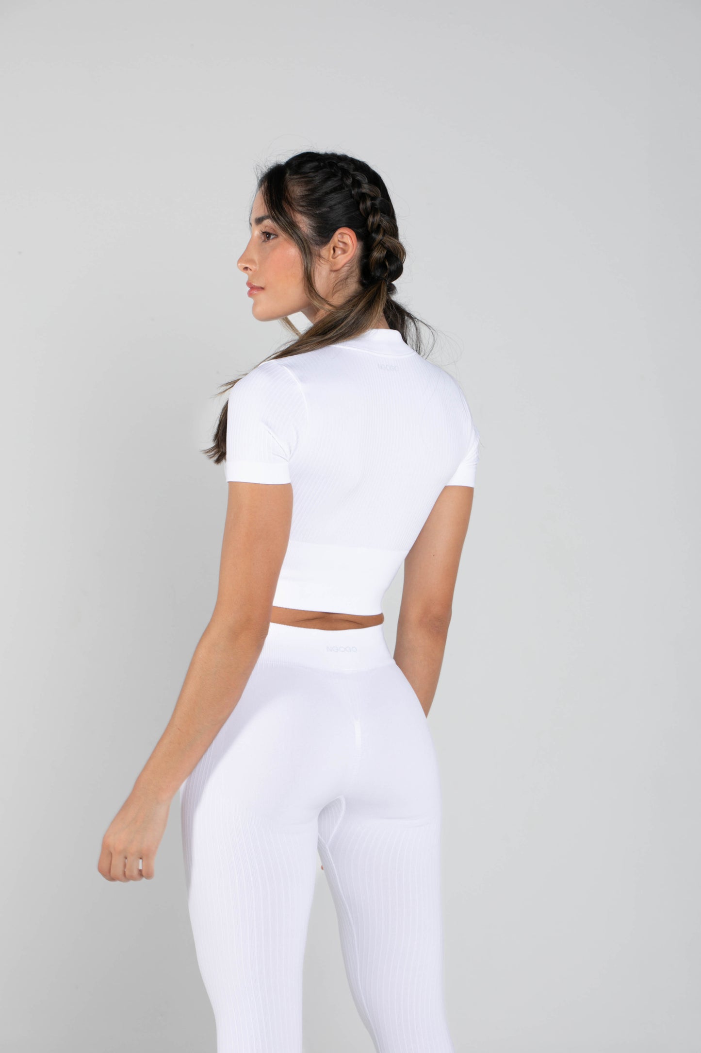 Misty - Set - Short-Sleeved - Leggings - White