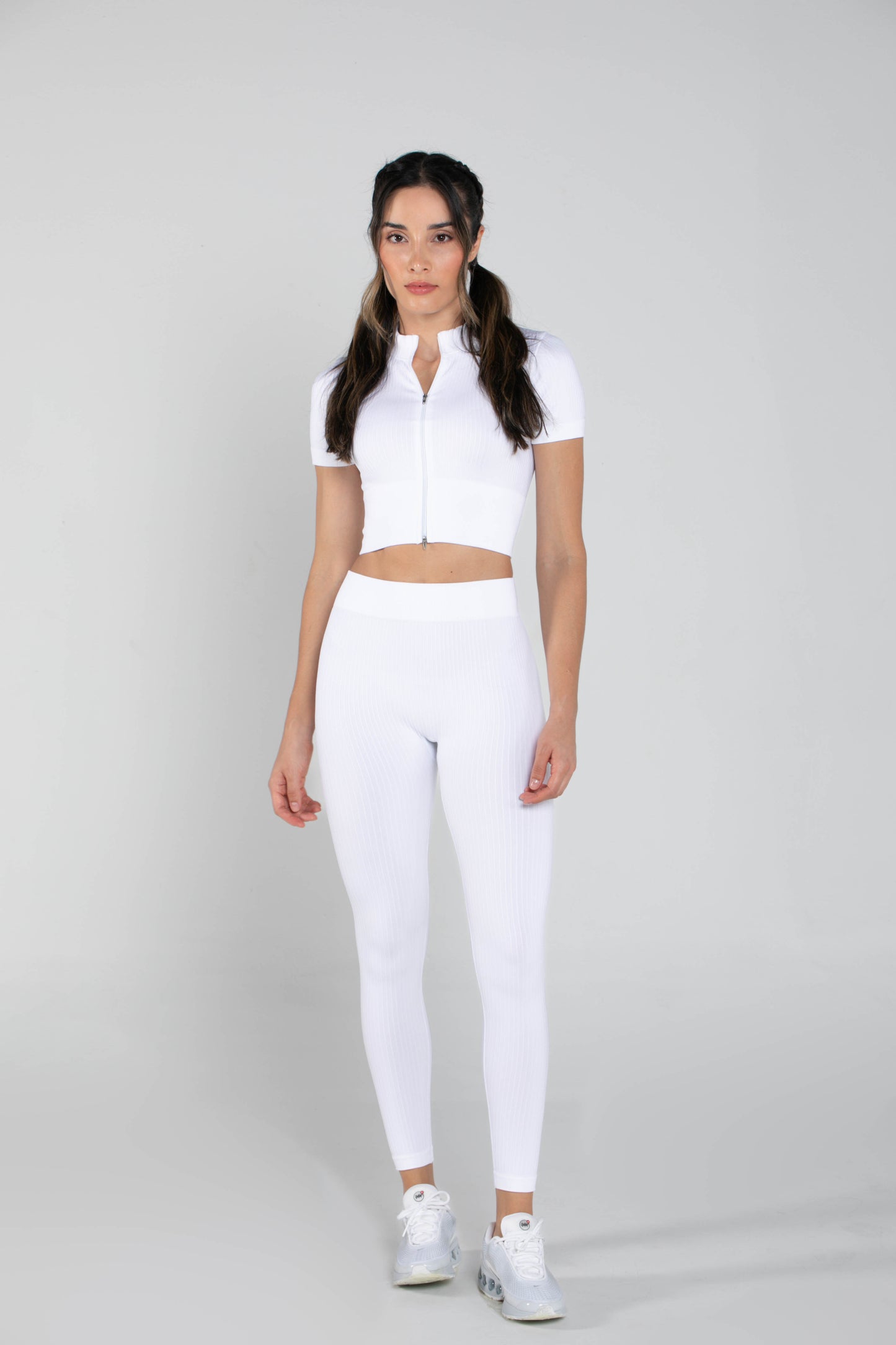 Misty - Set - Short-Sleeved - Leggings - White