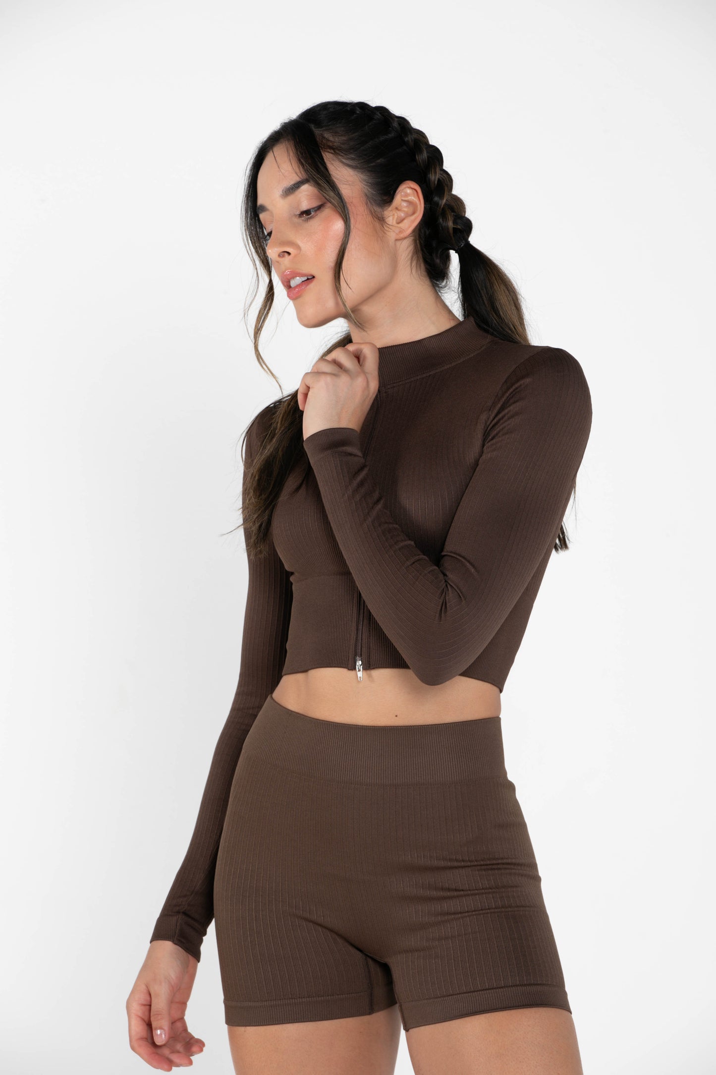 Misty - Set - Long-Sleeved - Short - Brown