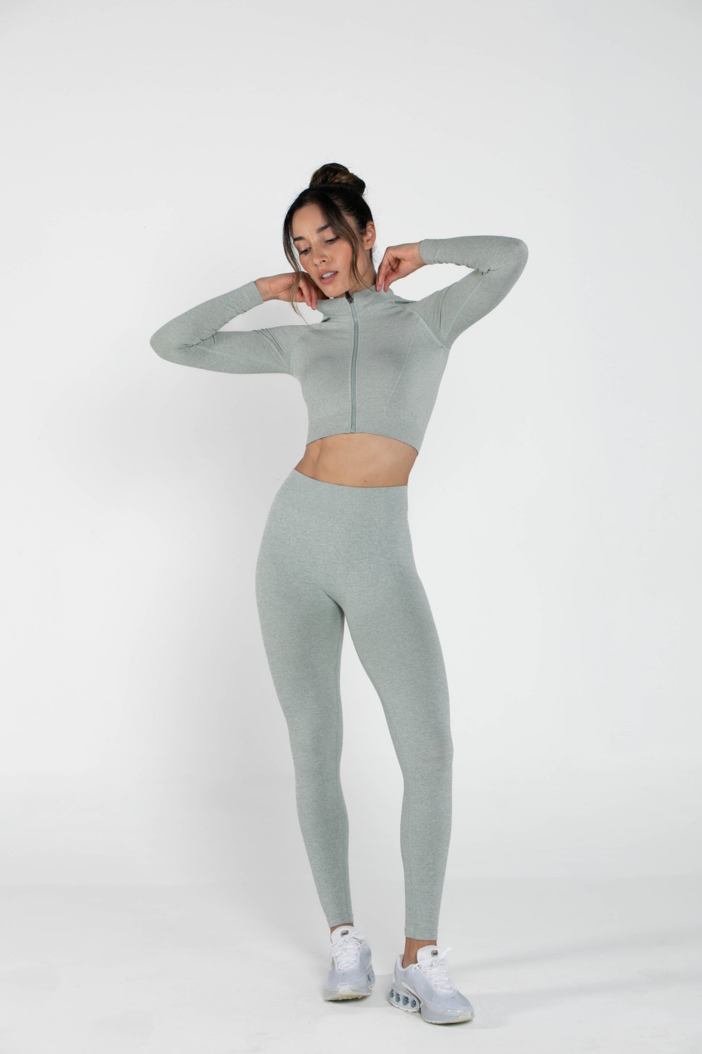 Shimmer - Set - Long-Sleeved - Leggings - GreyGreen