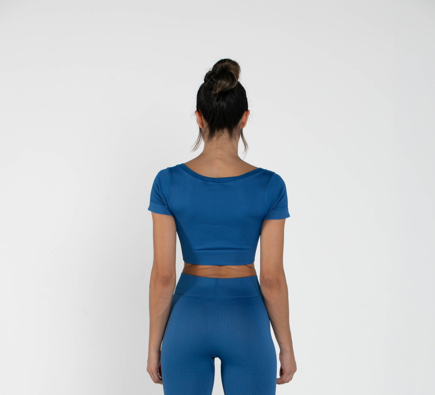 Mid - Short - Sleeved - Crop Top - Royal Blue