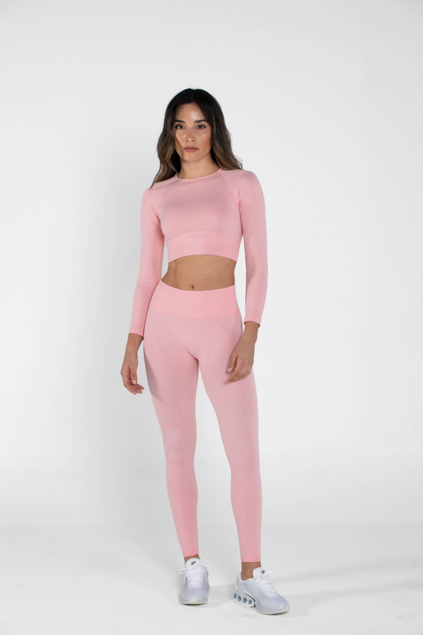 Bloom - Long-Sleeved Crop Top - Pink