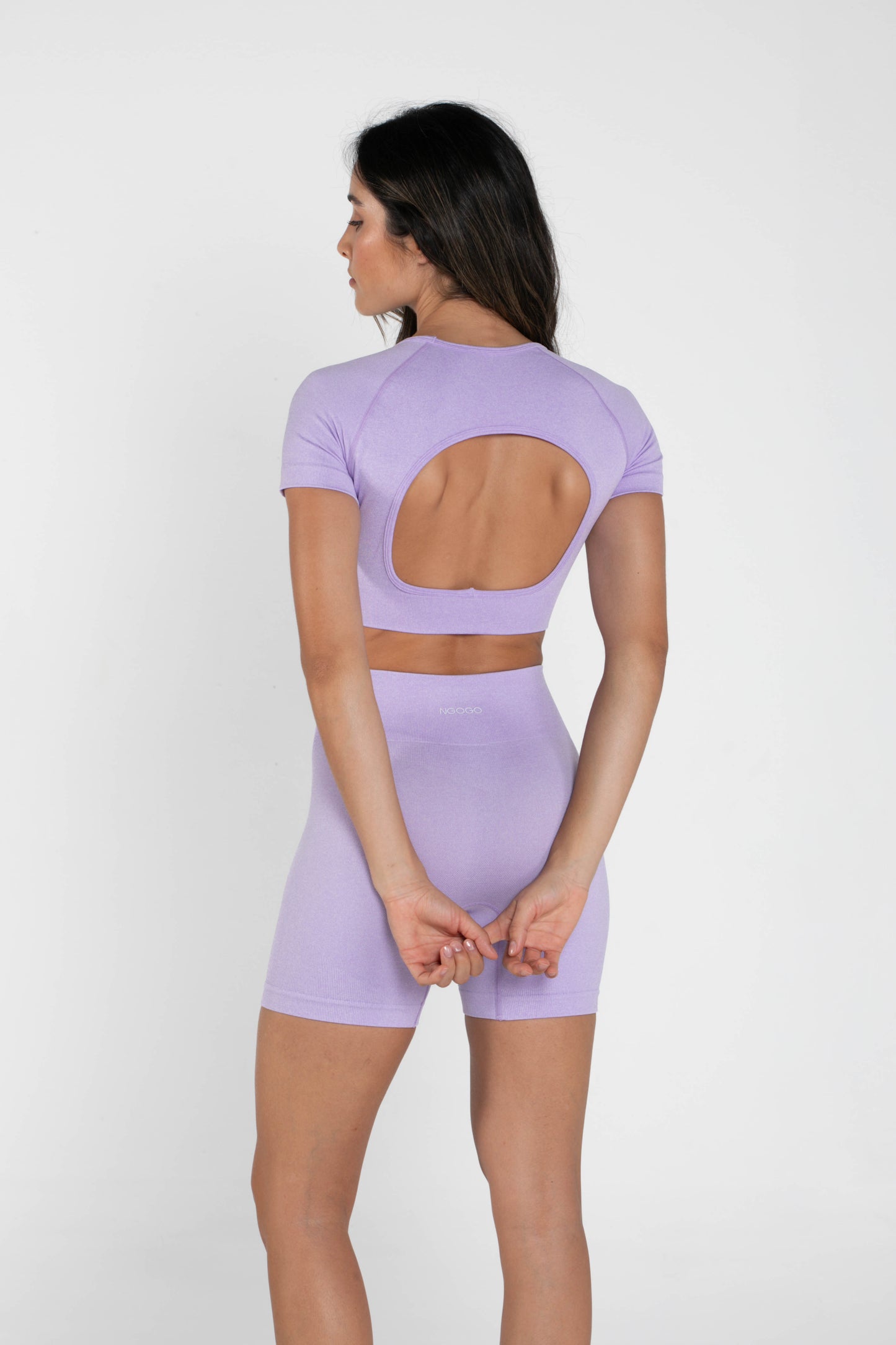 Mellow - Short-Sleeved Crop Top - Purple