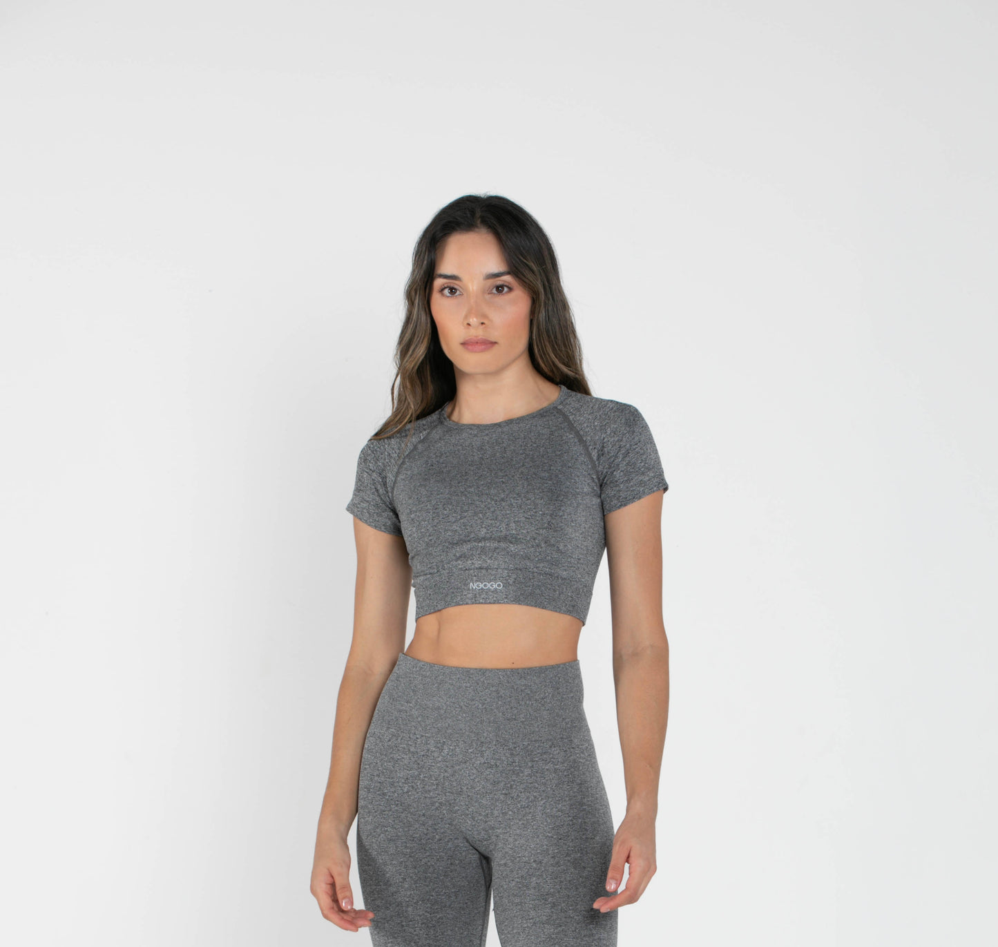 Everyday Short-Sleeved Crop Top - Grey